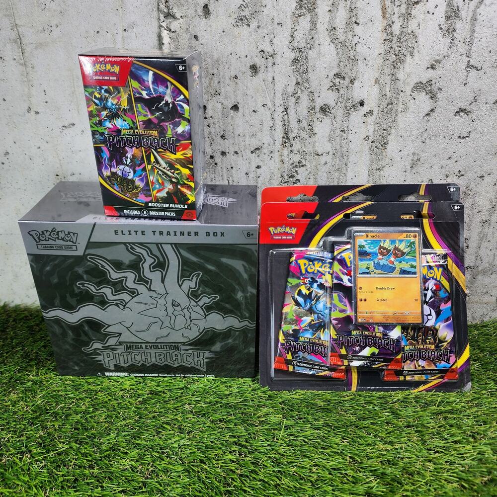 Pokemon TCG Mega Evolution Pitch Black ETB, Booster Bundle, Blister Lot Bundle